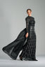 SELENA - Black Sequin Gown with Sheer Sleeves