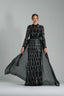 SELENA - Black Sequin Gown with Sheer Sleeves