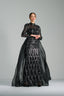SELENA - Black Sequin Gown with Sheer Sleeves