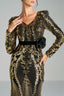 HELENA - Black and Gold Sequin Evening Gown