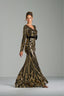 HELENA - Black and Gold Sequin Evening Gown