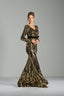 HELENA - Black and Gold Sequin Evening Gown