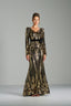 HELENA - Black and Gold Sequin Evening Gown