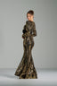HELENA - Black and Gold Sequin Evening Gown
