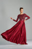 SILVIA - Burgundy Sequin and Satin Evening Gown