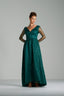 ATHENA - Emerald Green Sequin and Mesh Evening Gown