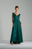ATHENA - Emerald Green Sequin and Mesh Evening Gown