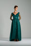 ATHENA - Emerald Green Sequin and Mesh Evening Gown