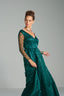 ATHENA - Emerald Green Sequin and Mesh Evening Gown