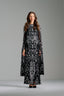 NANCY - Black and Silver Sequin Evening Gown with Flowing Sleeves