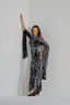 NANCY - Black and Silver Sequin Evening Gown with Flowing Sleeves
