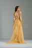 MARGARET - Gold and Yellow Sequin Evening Gown with Side Slit