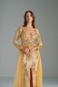 MARGARET - Gold and Yellow Sequin Evening Gown with Side Slit