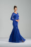 TATIANA - Royal Blue Sequin and Tulle Evening Gown