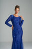 TATIANA - Royal Blue Sequin and Tulle Evening Gown