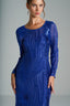 TATIANA - Royal Blue Sequin and Tulle Evening Gown