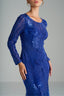 TATIANA - Royal Blue Sequin and Tulle Evening Gown