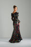DIANA - Multicolor Sequin Gown with Ruffled Sleeves