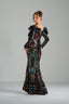 DIANA - Multicolor Sequin Gown with Ruffled Sleeves