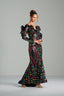 DIANA - Multicolor Sequin Gown with Ruffled Sleeves