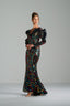 DIANA - Multicolor Sequin Gown with Ruffled Sleeves