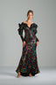 DIANA - Multicolor Sequin Gown with Ruffled Sleeves