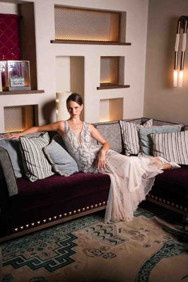 SERAPHINA – SEQUIN BODYCON GOWN WITH TULLE HEM