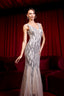 SERAPHINA – SEQUIN BODYCON GOWN WITH TULLE HEM