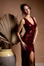 VALENTINA – SEQUIN EVENING GOWN WITH FRONT SLIT
