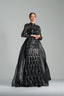 SELENA - Black Sequin Gown with Sheer Sleeves