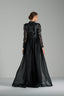 SELENA - Black Sequin Gown with Sheer Sleeves