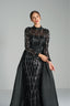 SELENA - Black Sequin Gown with Sheer Sleeves