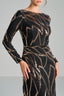 ANGELICA - Black and Bronze Sequin Evening Gown