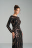 ANGELICA - Black and Bronze Sequin Evening Gown