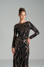 ANGELICA - Black and Bronze Sequin Evening Gown
