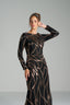 ANGELICA - Black and Bronze Sequin Evening Gown