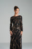 ANGELICA - Black and Bronze Sequin Evening Gown