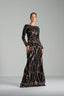 ANGELICA - Black and Bronze Sequin Evening Gown