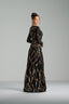 ANGELICA - Black and Bronze Sequin Evening Gown