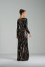 ANGELICA - Black and Bronze Sequin Evening Gown