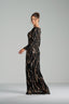 ANGELICA - Black and Bronze Sequin Evening Gown
