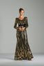HELENA - Black and Gold Sequin Evening Gown
