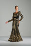 HELENA - Black and Gold Sequin Evening Gown