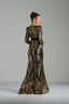 HELENA - Black and Gold Sequin Evening Gown