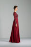 SILVIA - Burgundy Sequin and Satin Evening Gown