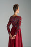 SILVIA - Burgundy Sequin and Satin Evening Gown