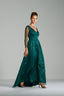 ATHENA - Emerald Green Sequin and Mesh Evening Gown