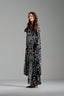 NANCY - Black and Silver Sequin Evening Gown with Flowing Sleeves