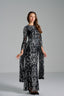 NANCY - Black and Silver Sequin Evening Gown with Flowing Sleeves
