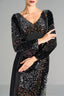 JENNY – Black Multicolor Sequin Long Sleeve Gown